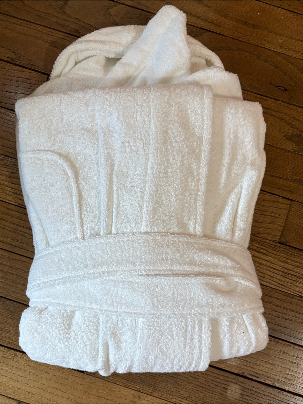 La Mer LUXURY Terry Bathrobe Plush WHITE Robe XL Women men unisex Green logo - Picture 5 of 6